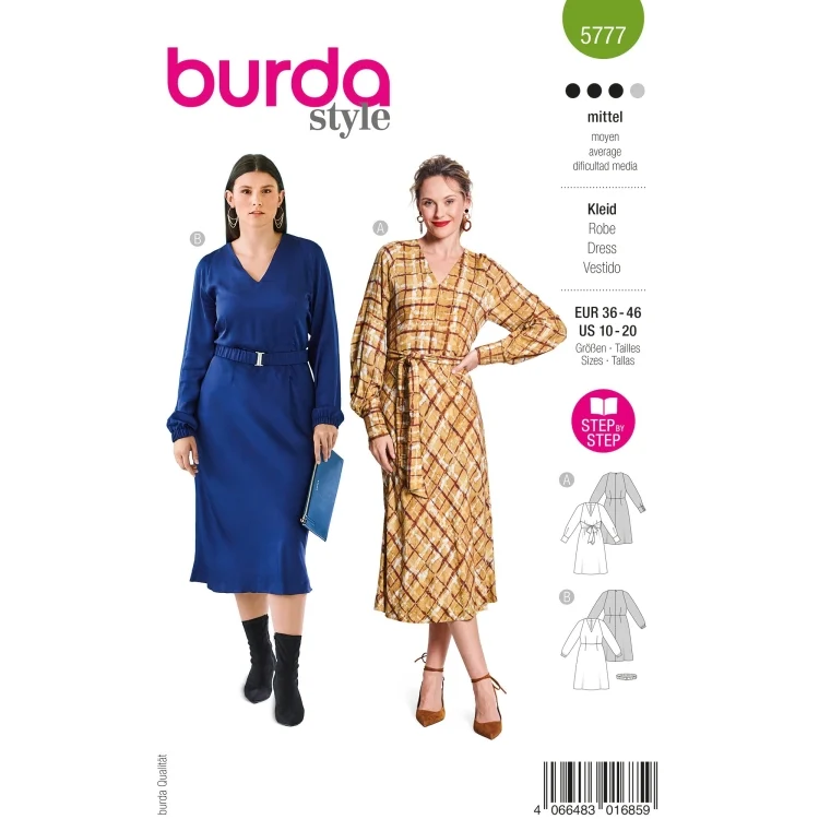 Schnittmuster Kleid Damen, Burda 5777