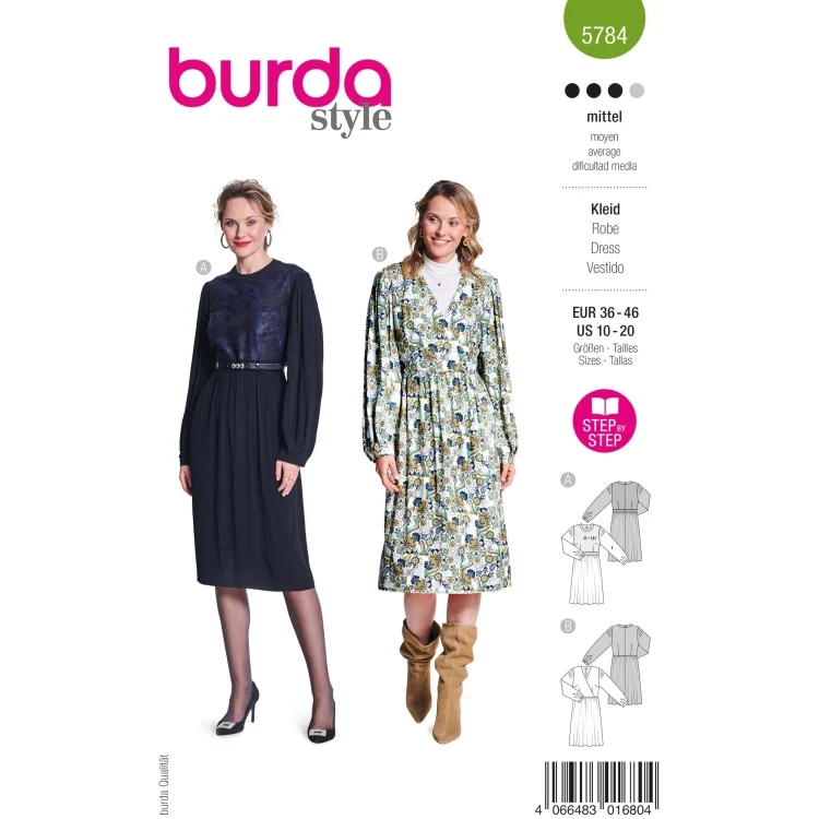 Schnittmuster Kleid Damen, Burda 5784