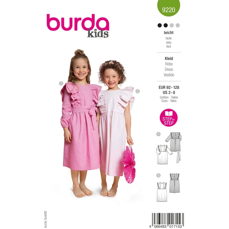 Schnittmuster Kleid Mädchen, Burda 9220