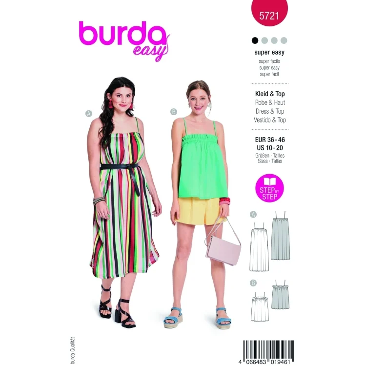 Schnittmuster Kleid & Top, Burda 5721