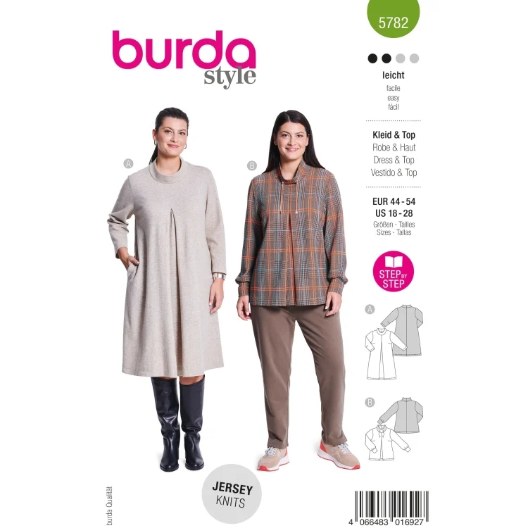 Schnittmuster Kleid & Top Damen, Burda 5782