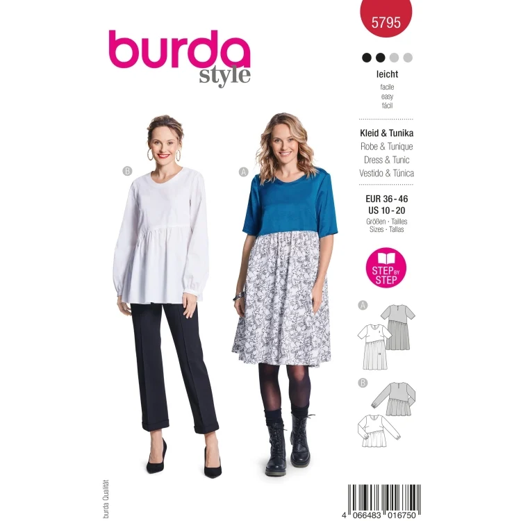 Schnittmuster Kleid & Tunika Damen, Burda 5795
