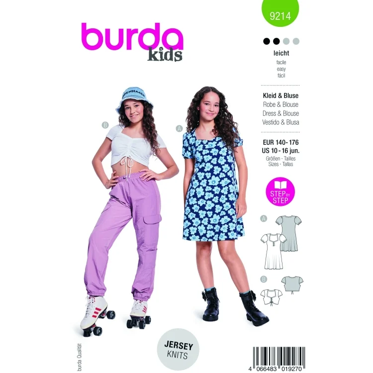 Schnittmuster Kleid/Bluse Kids, Burda 9214