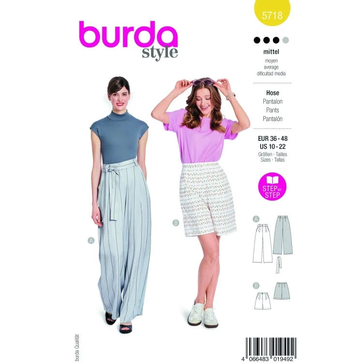 Schnittmuster Marlenehose, Burda 5718