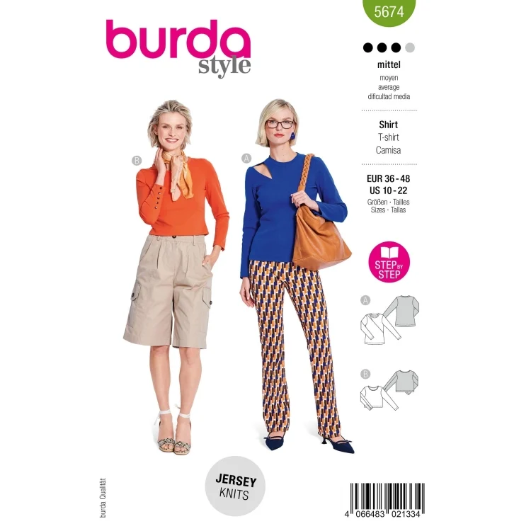 Schnittmuster Shirt, Burda 5674