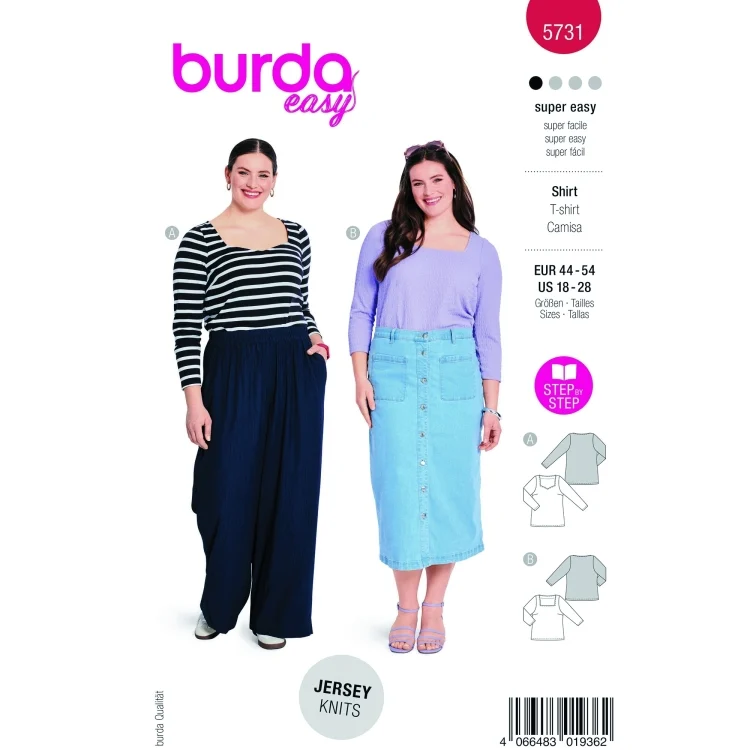 Schnittmuster Shirt, Burda 5731