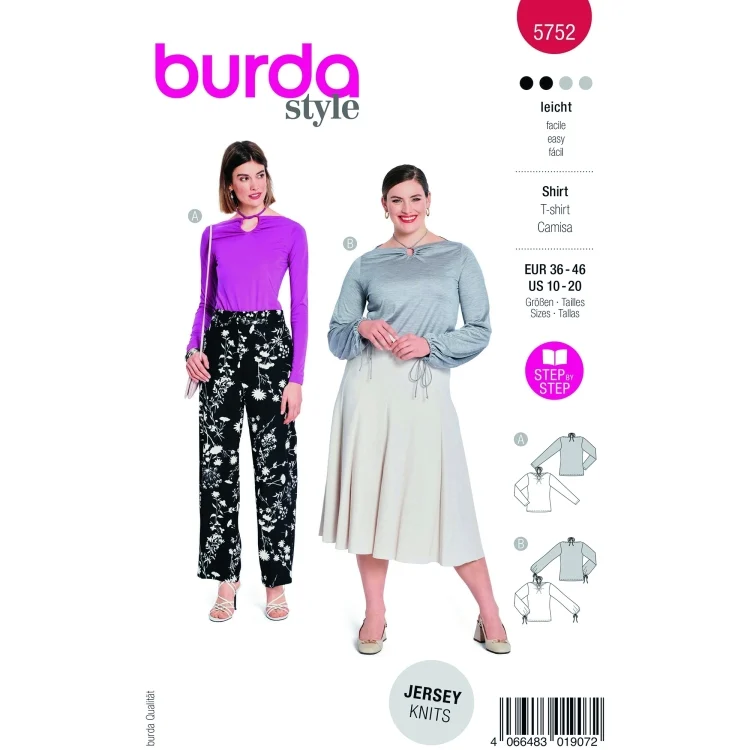 Schnittmuster Shirt, Burda 5752