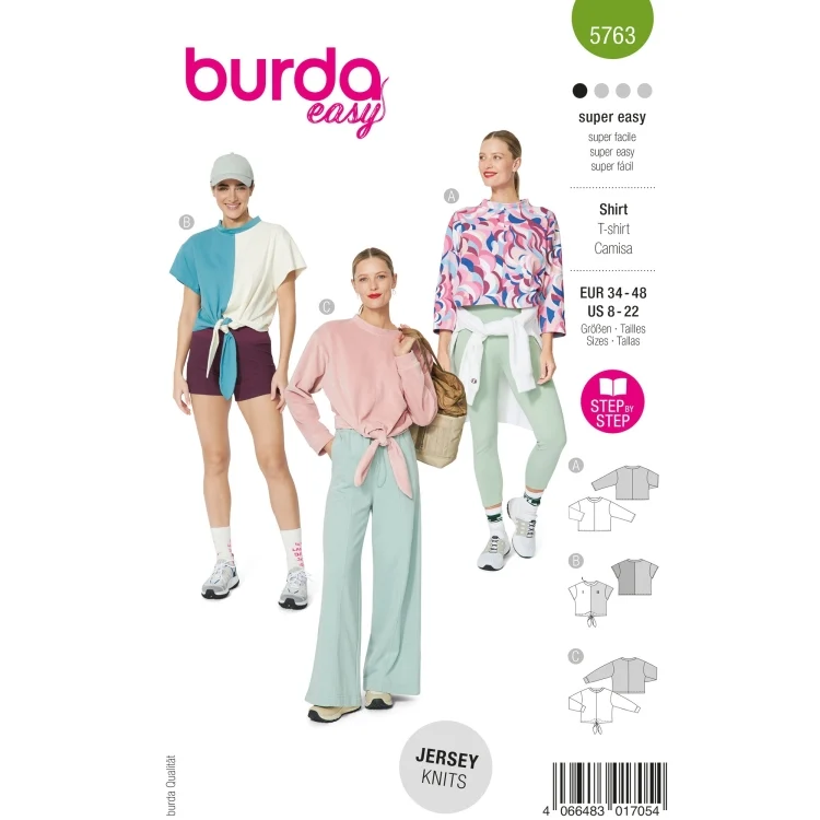 Schnittmuster Shirt Damen, Burda 5763