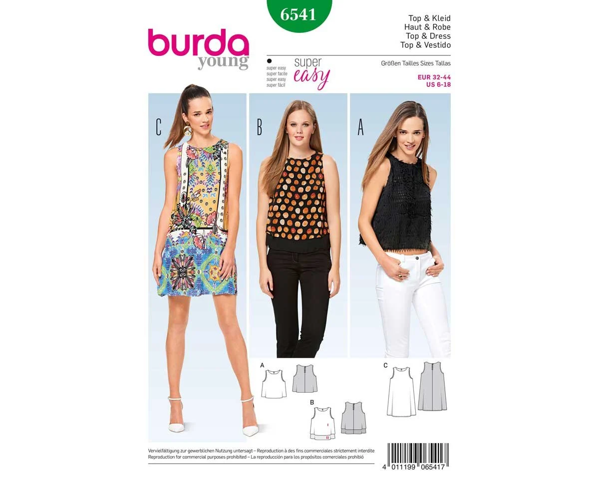 Schnittmuster TOP & KLEID, burda style 6541