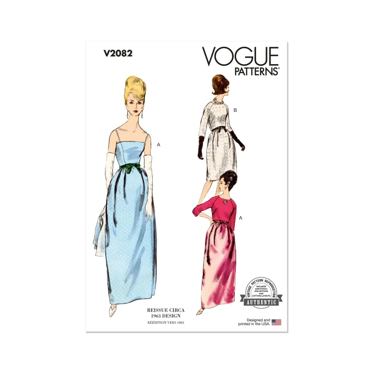 Schnittmuster Vogue V2082 Damenkleid + Bolero Gr. 44-52