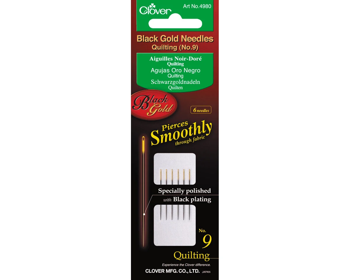 Schwarzgoldnadeln QUILTEN, 4 Größen, Clover