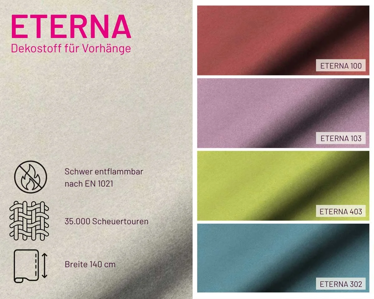Schwer entflammbarer Dekostoff ETERNA, meliert, Saum & Viebahn