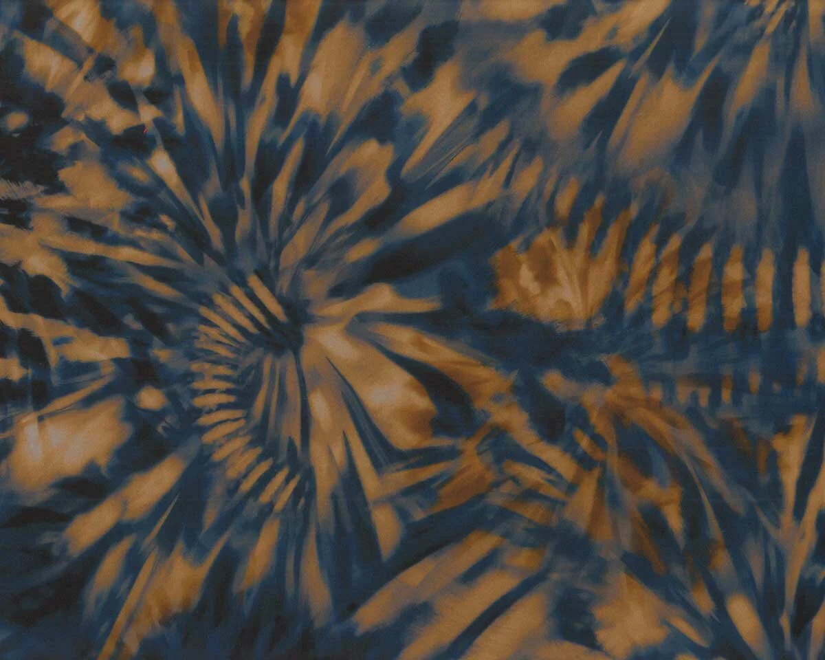 Scuba-Print NOLA, Batikmuster, braun-blau, Hilco