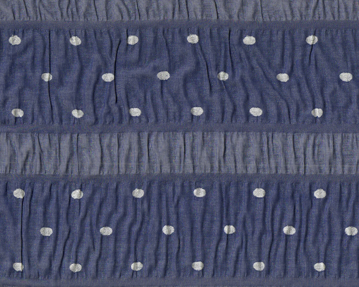 Seersucker-Viskosestoff LIMO, Punktestreifen, jeansblau, Toptex