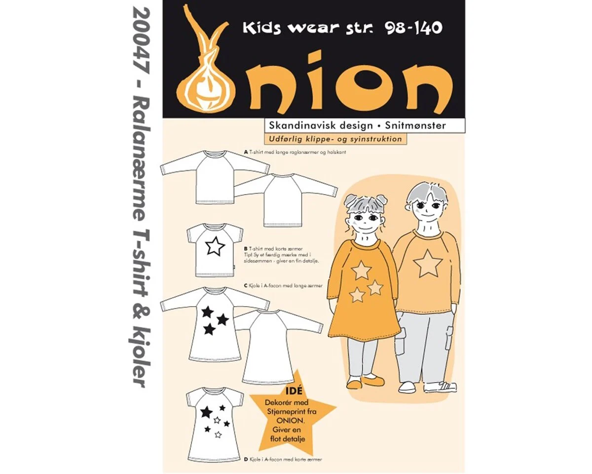 Shirt oder Kleid mit Raglanärmeln, Schnittmuster ONION 20047