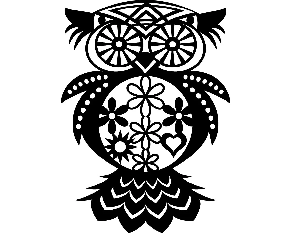 Silhouette-Schablone FLOWERED OWL, Blumeneule, 30 x 30 cm