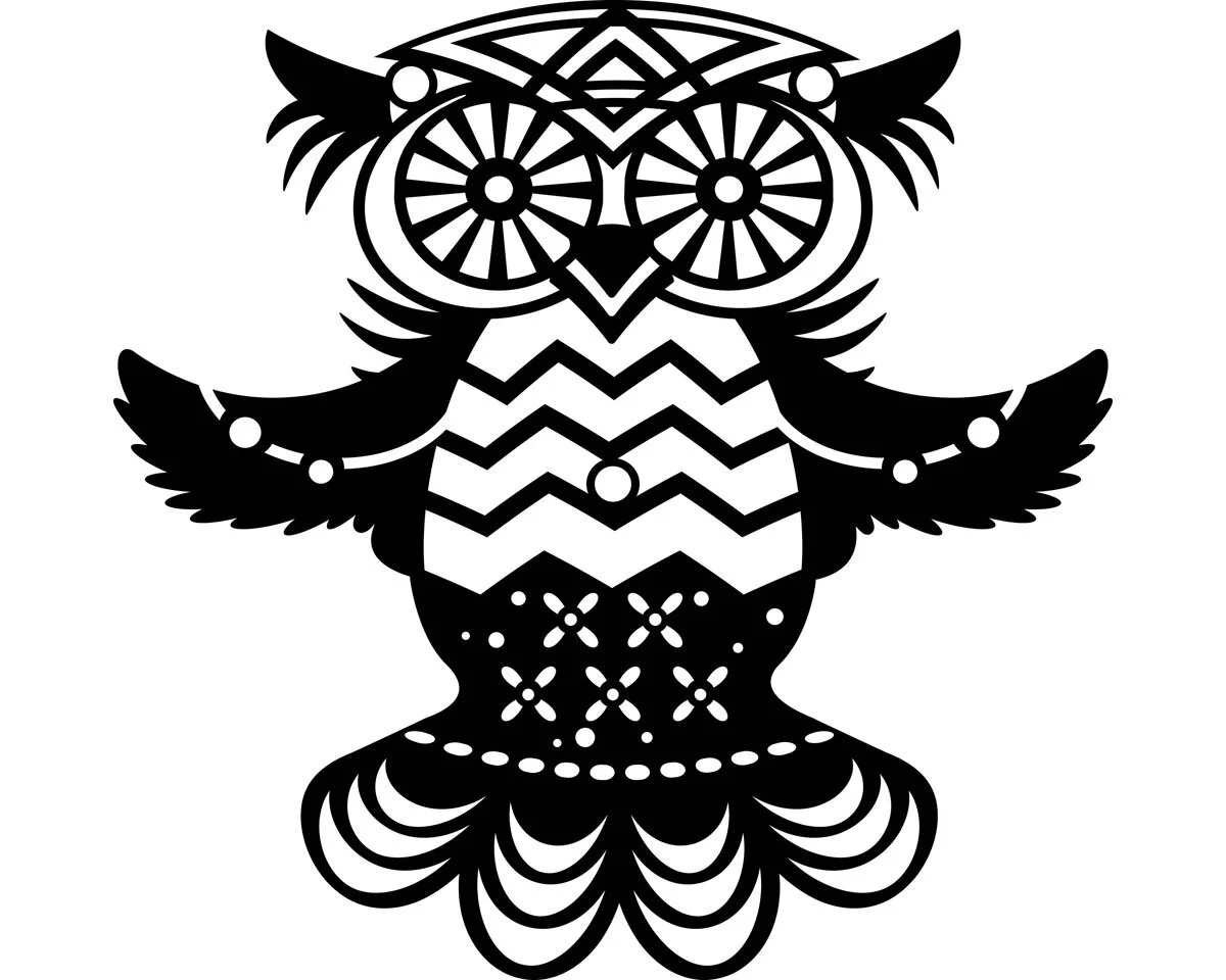 Silhouette-Schablone FLYING OWL, Fliegende Eule, 15 x 15 cm