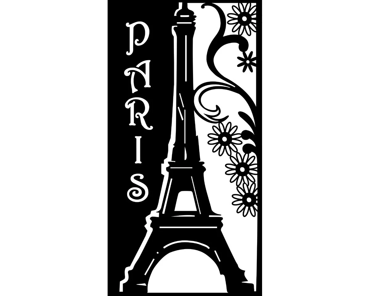Silhouette-Schablone ROMANTIC PARIS, Eifelturm, 21 x 29,7 cm (DIN A 4)