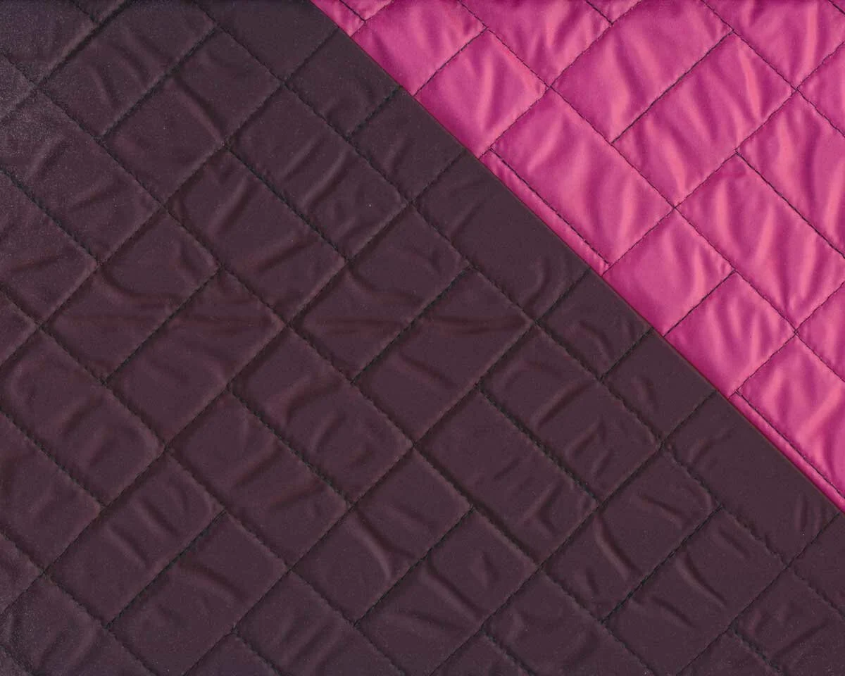 Steppstoff STEPP TRAP, Rechteckmuster, aubergine-fuchsia, Hilco