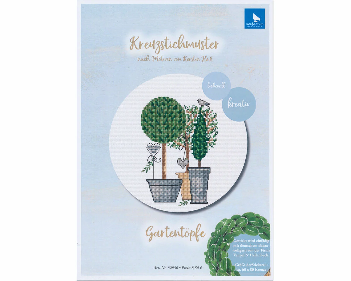 Stickvorlage: Gartentöpfe, Acufactum