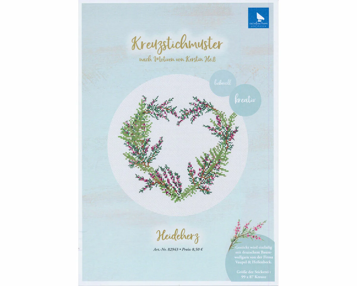 Stickvorlage: Heideherz, Acufactum