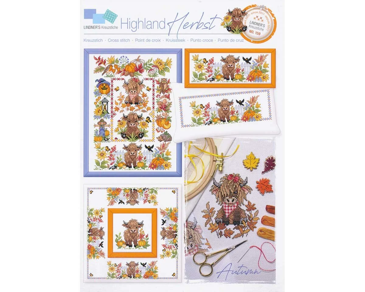 Stickvorlage: Highland Herbst, Lindners Kreuzstiche