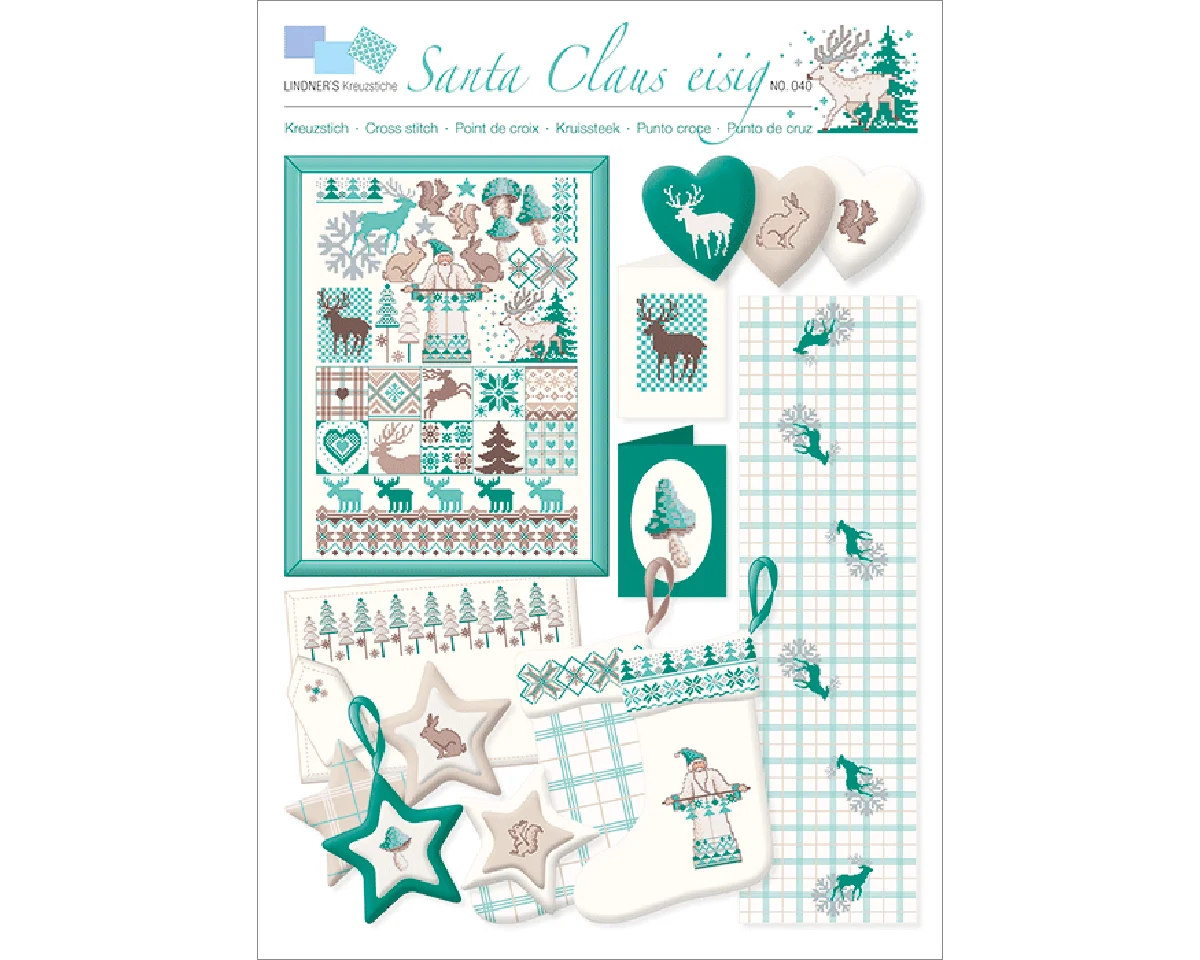 Stickvorlage: Santa Claus Eisig, Lindners Kreuzstiche