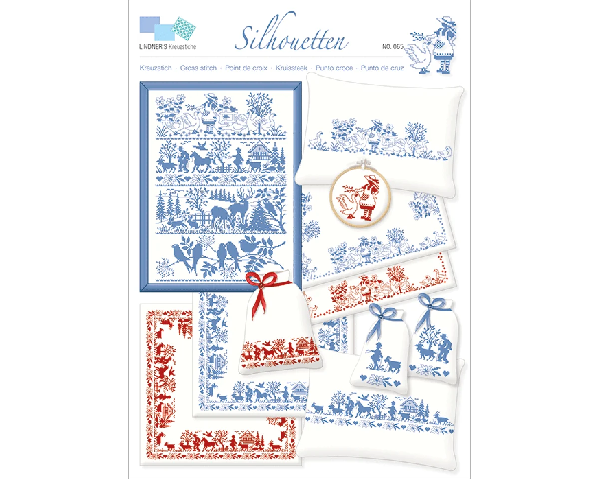 Stickvorlage: Silhouetten, Lindners Kreuzstiche