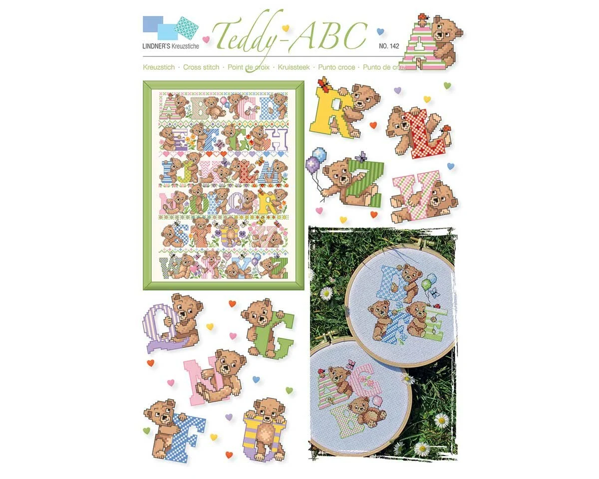 Stickvorlage: Teddy-ABC, Lindners Kreuzstiche