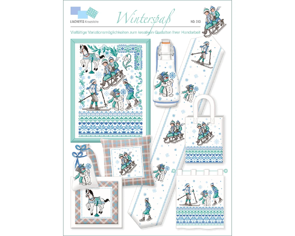 Stickvorlage: Winterspass, Lindners Kreuzstiche