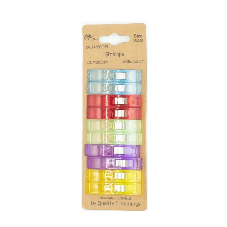 Stoff Clips groß 55 mm, multicolor