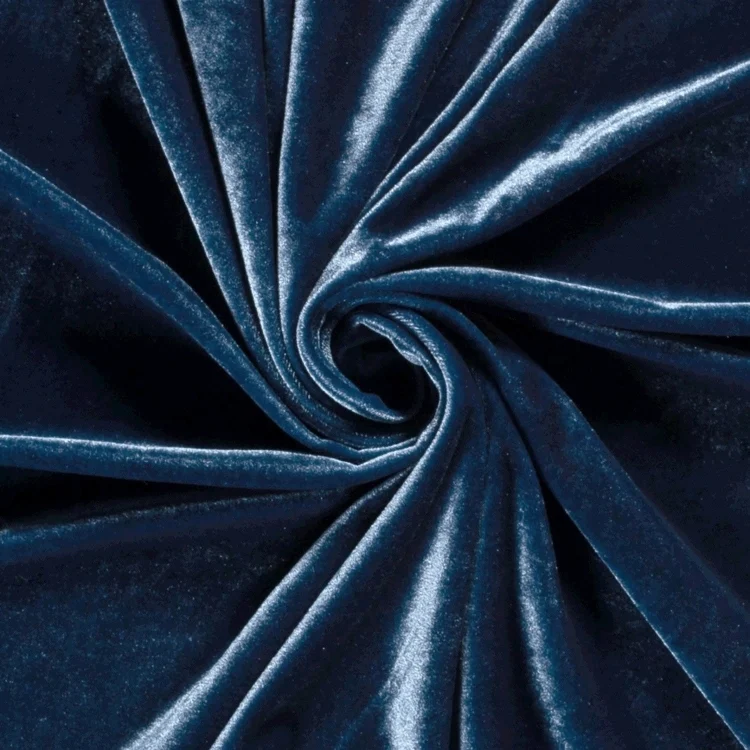 Stretchsamt Velour, jeansblau