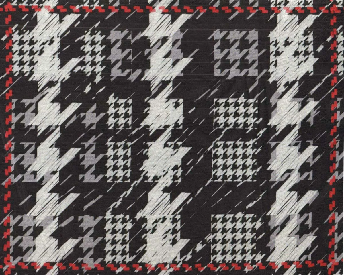 Stretchsamtstoff WERA, Pepita-Karo, schwarz-grau, Hilco