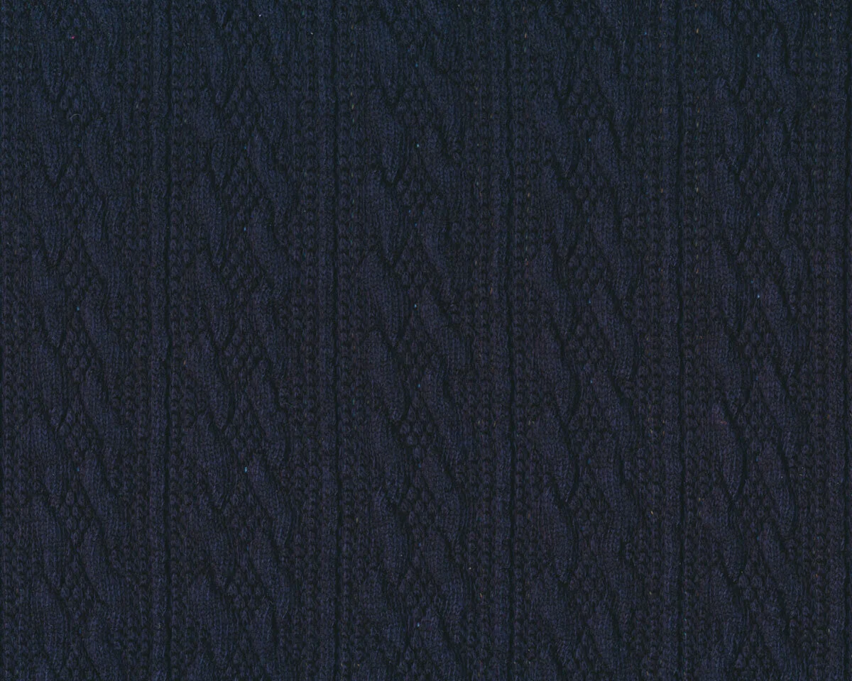Strickstoff CARMEN, Zopfstrickmuster, marineblau