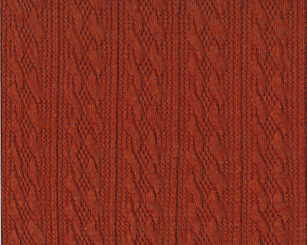 Strickstoff CARMEN, Zopfstrickmuster, terracotta