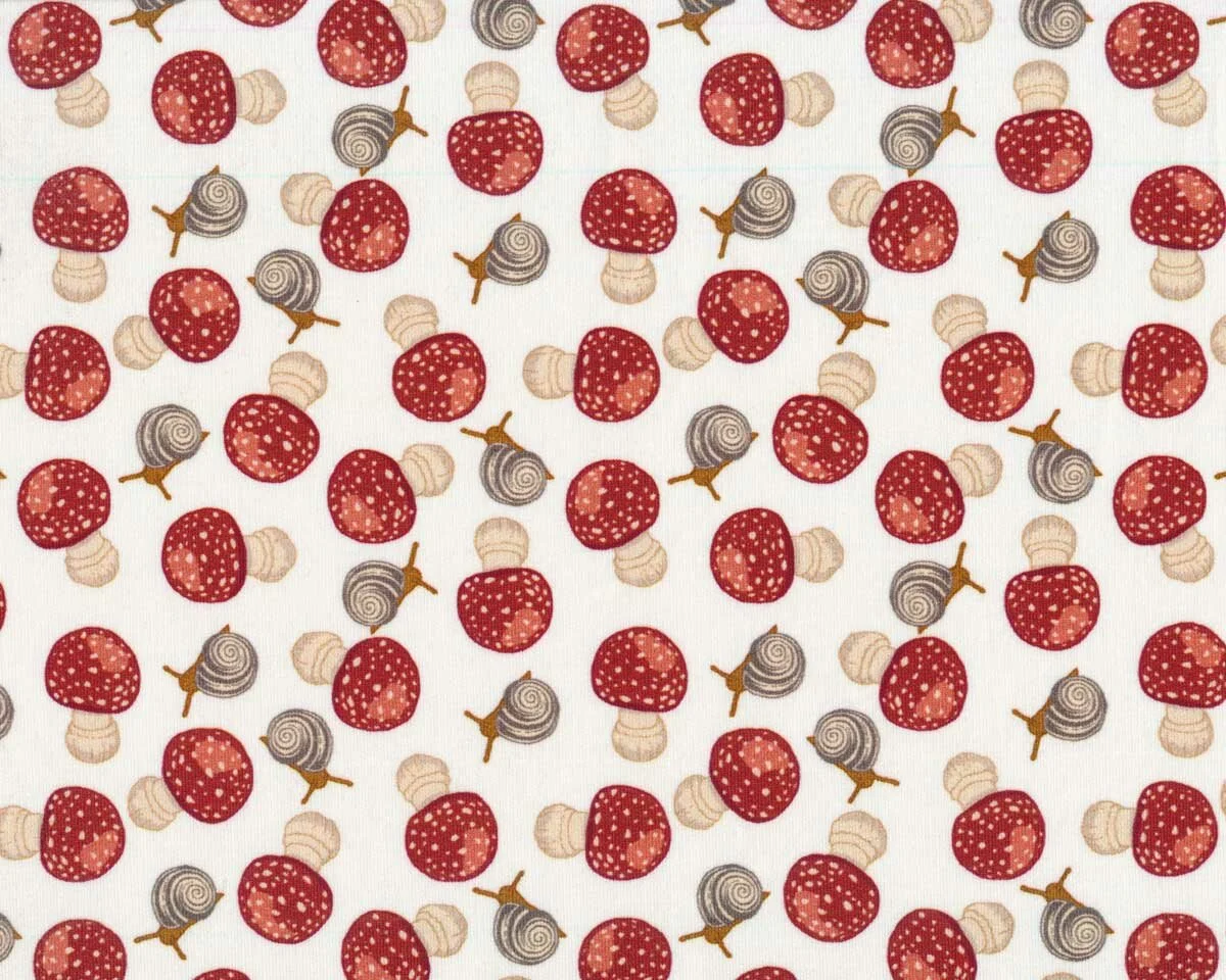 Sweatstoff FALL BERRIES, Schnecken und Pilzen, Hilco