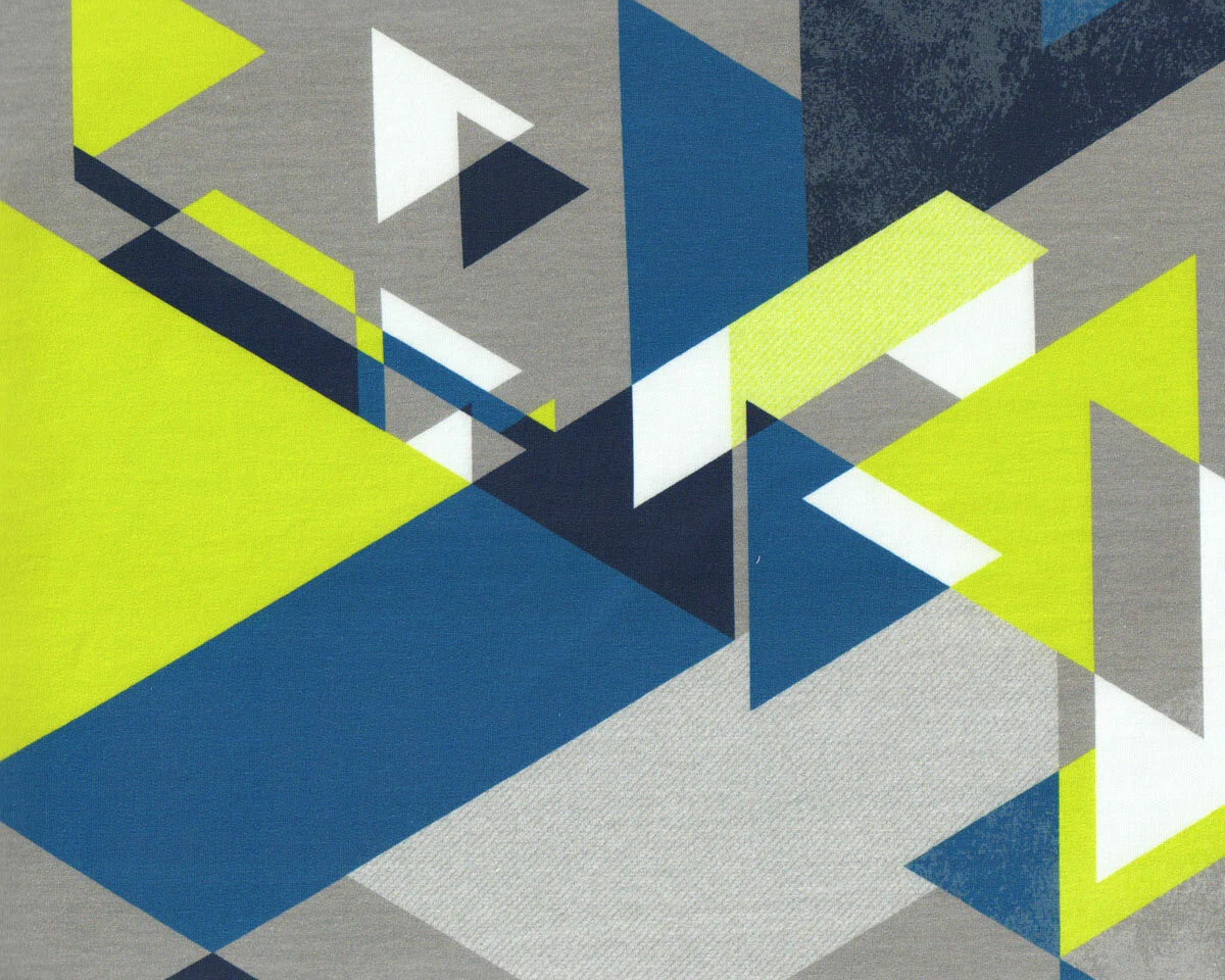 Sweatstoff French Terry STREETSTYLE, Dreiecke, grau, Lycklig Design