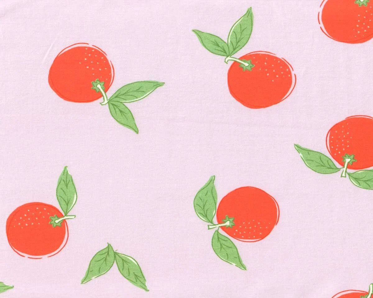Sweatstoff FRUTTA, Mandarinen, lavendel-orange, Hilco