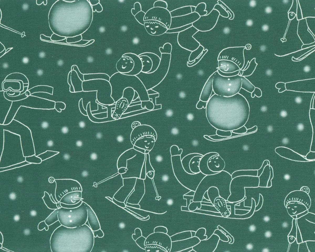 Sweatstoff SNOW OUTLINE, Schneespielplatz, Hilco