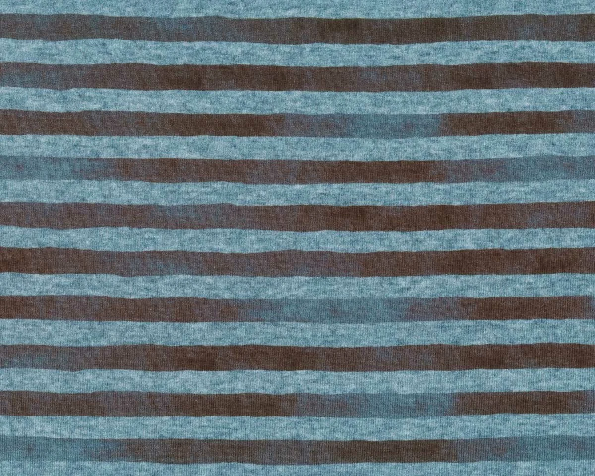 Sweatstoff WHITE STRIPE, Streifen, blaugrau, Hilco