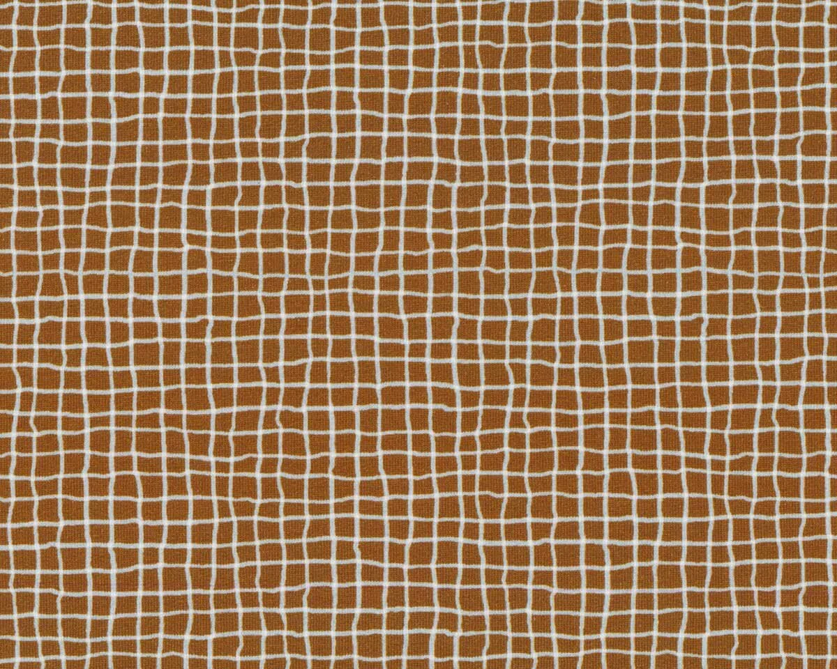Sweatstoff WOOD PLAID, Gitter, braun, Hilco