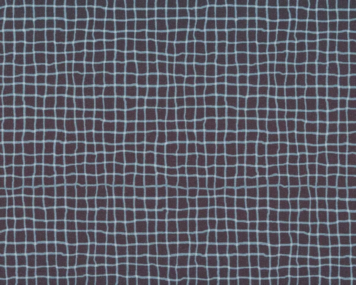 Sweatstoff WOOD PLAID, Gitter, dunkelgrau, Hilco