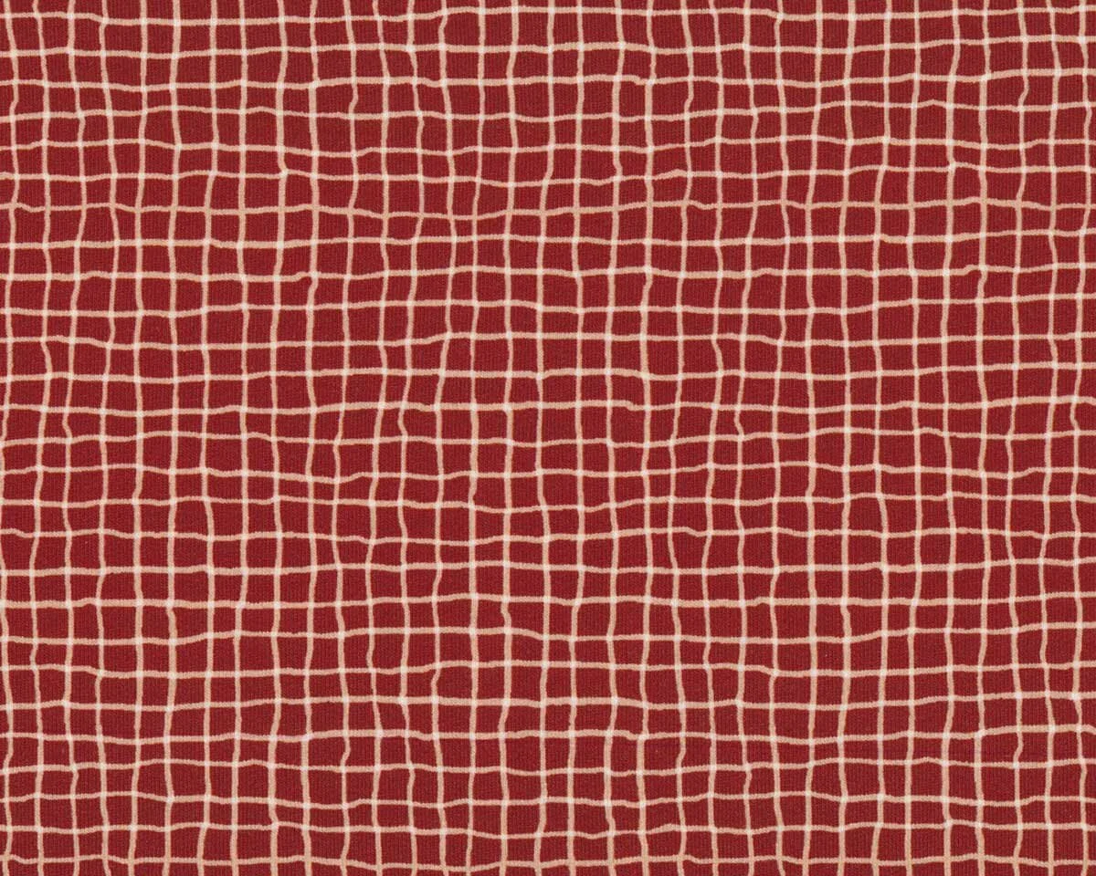 Sweatstoff WOOD PLAID, Gitter, rotbraun, Hilco