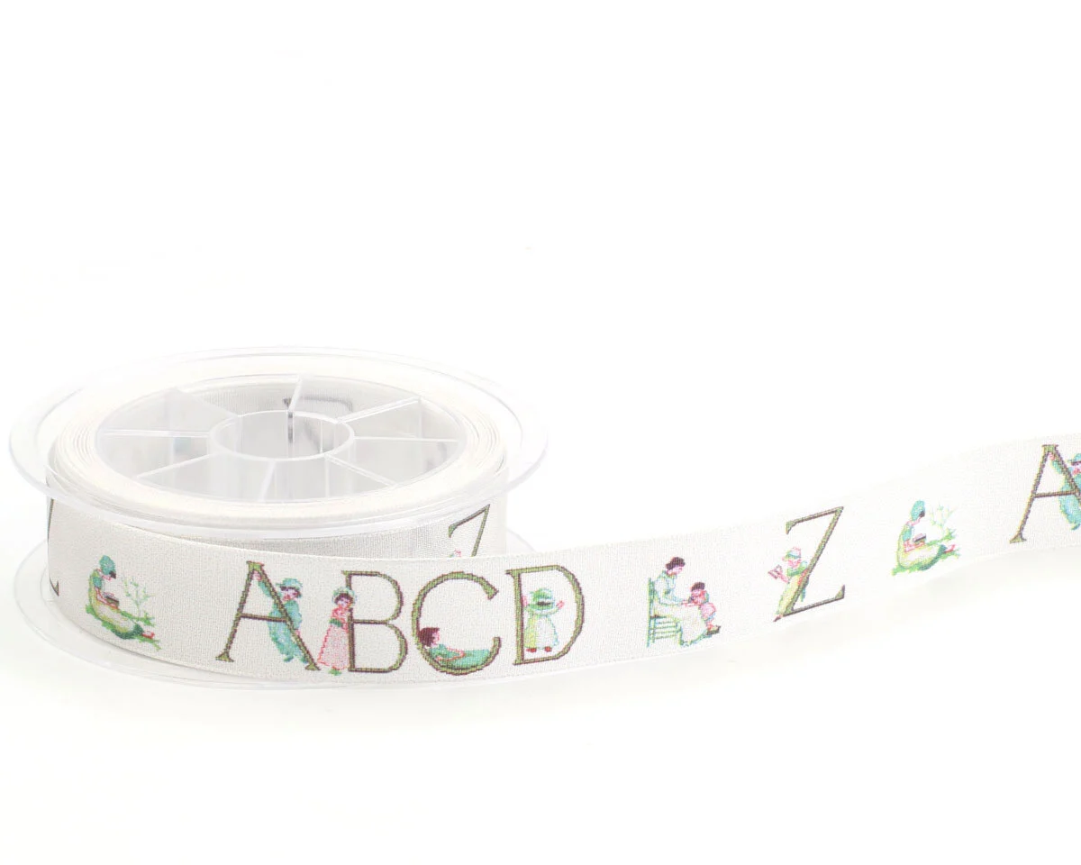 Taftband mit Digitaldruck ABCD, Buchstaben, 25 mm