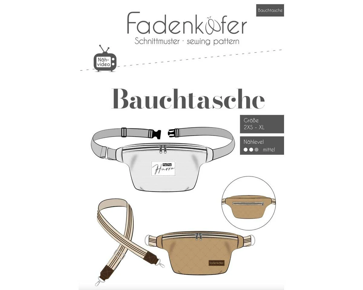 Taschen-Schnittmuster Bauchtasche, fadenkäfer