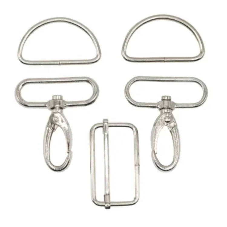 Taschen-Zubehör-Set 5 tlg. 40 mm, glänzend silber