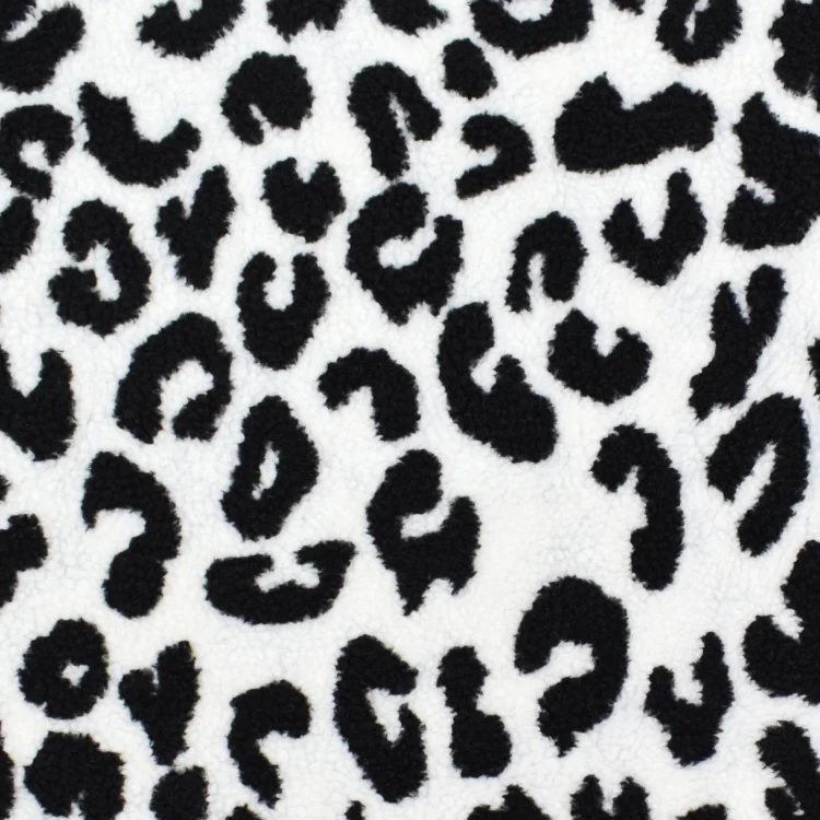 Teddyplüsch Animal Print, wollweiß
