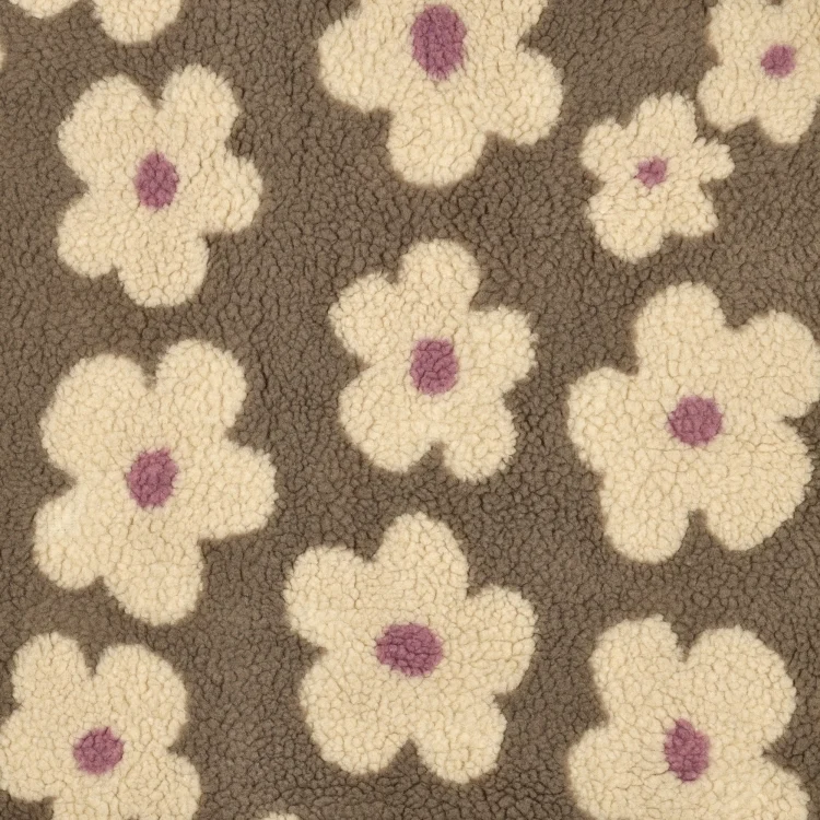Teddyplüsch Flower Love, taupe