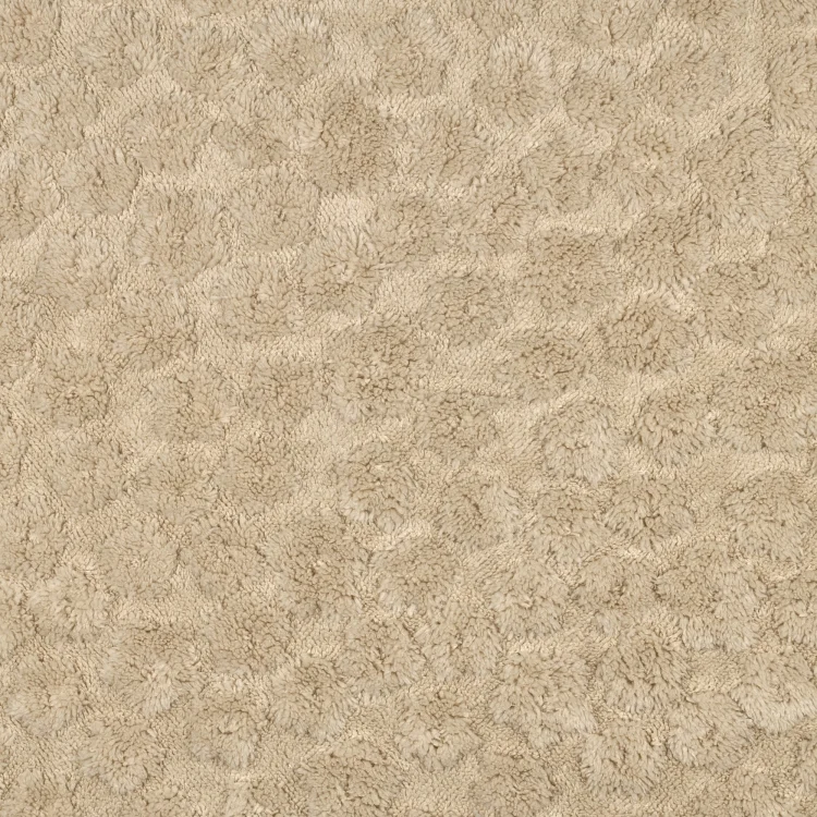 Teddyplüsch Jacquard Blumen, hellbeige