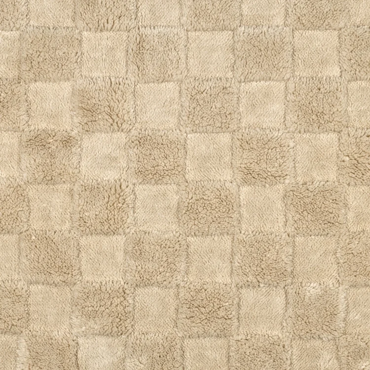 Teddyplüsch Jacquard Squares, hellbeige